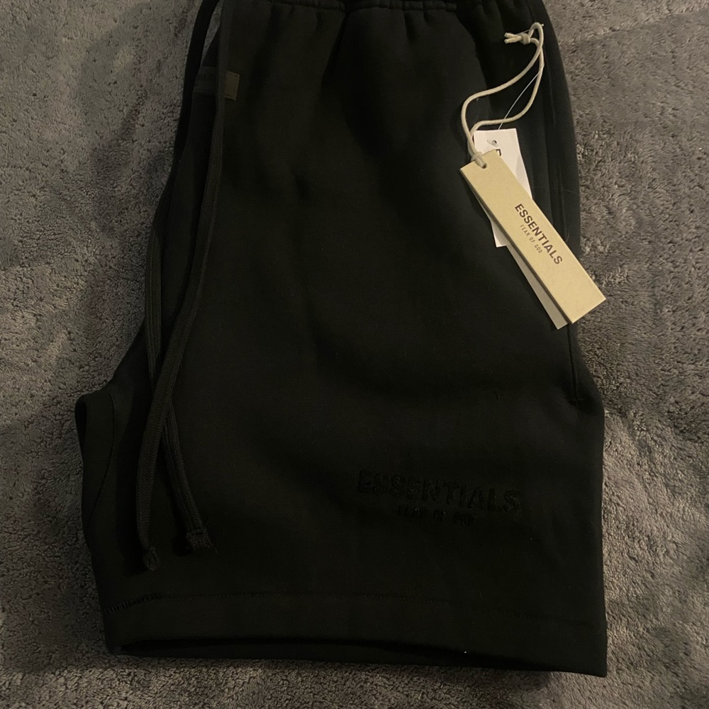 Essentials Jet Black Casual Shorts